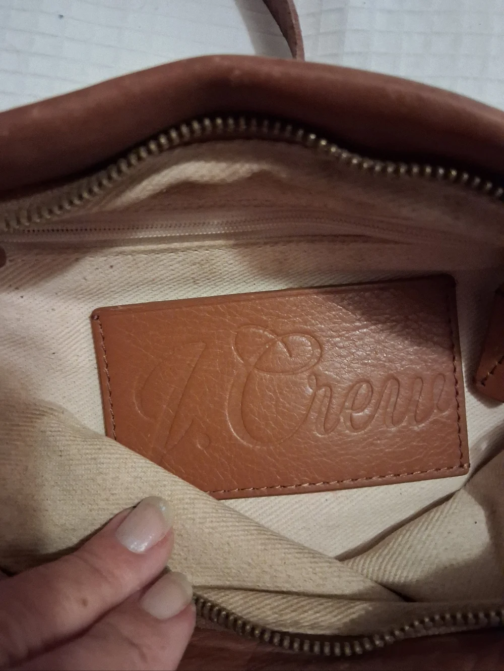 J. Crew Cognac Leather Shoulder Tote